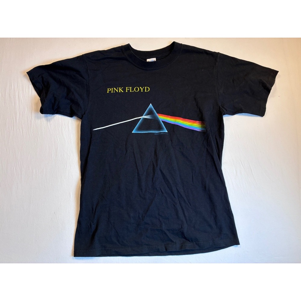 Pink Floyd Dark Side of the Moon T-Shirt Black M Anvil Band Tee Short Sleeve